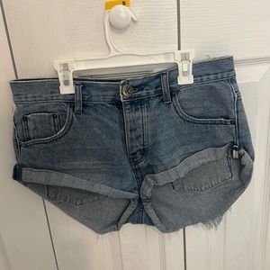 One teaspoon denim shorts medium wash with patch work